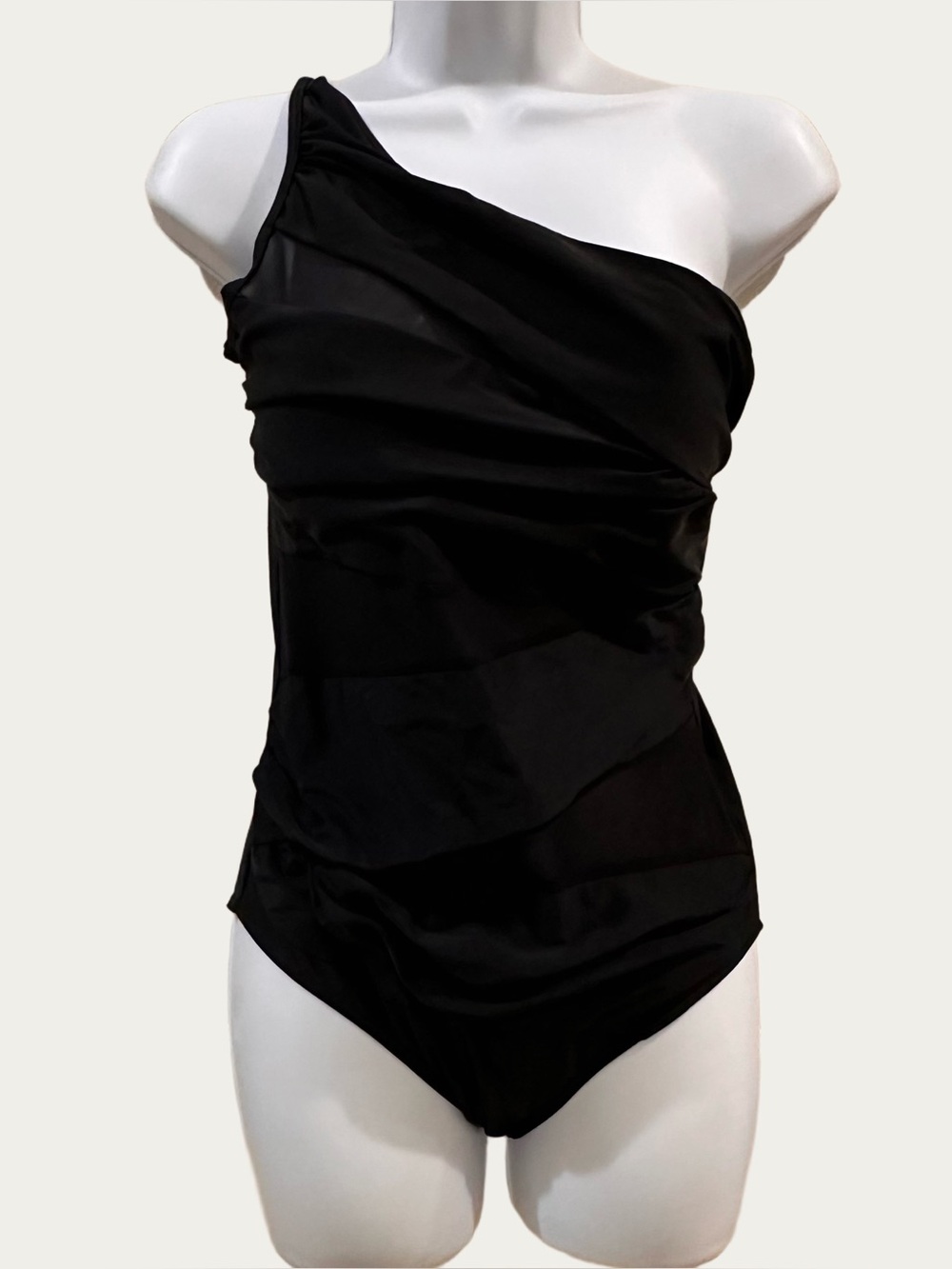 Black One-Shoulder Elegant Sexy Swimwear One Piece Bathing Suit Medium